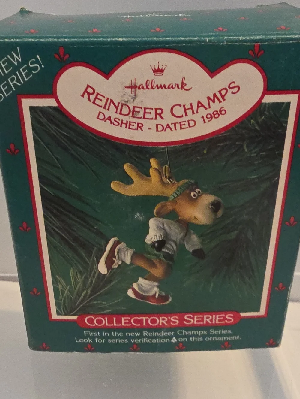 Vintage 1986 Hallmark Keepsake Reindeer Champs Dasher Christmas Ornament